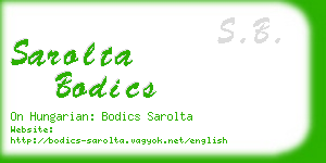 sarolta bodics business card